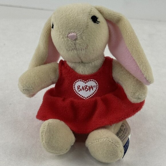 Build-A-Bear Other - Vintage 2006 Build-A-Bear Pawlette Coufur Plush Bunny 4" Red Heart Dress